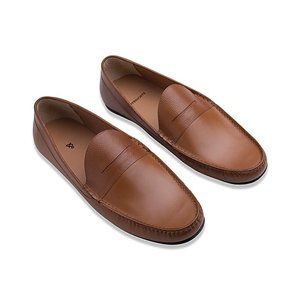 Men's Tan Leather Loafers, Size 10.5